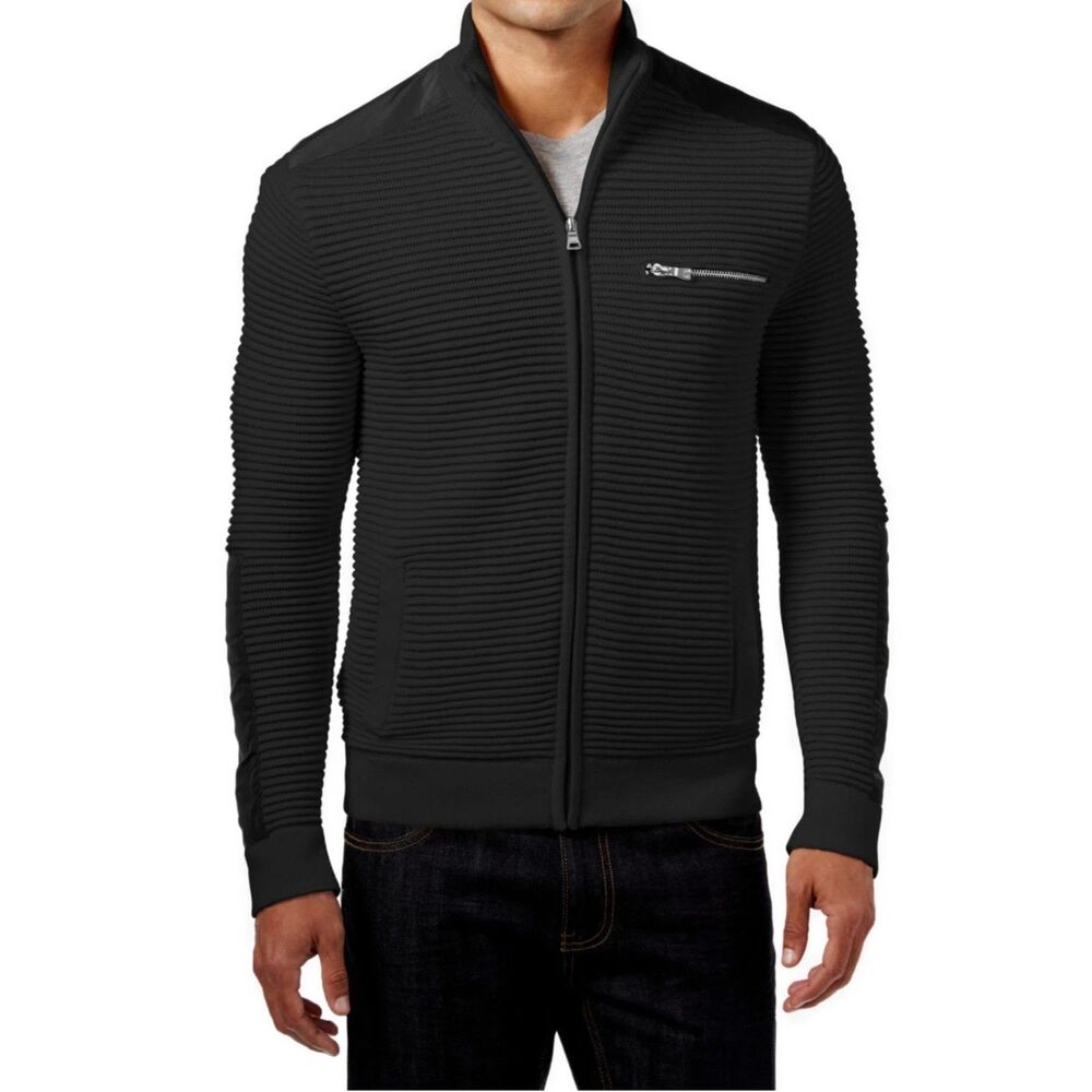 NWT INC International Concepts Men's Hale Ottoman Ribbed Zip-up Sweater Jacket